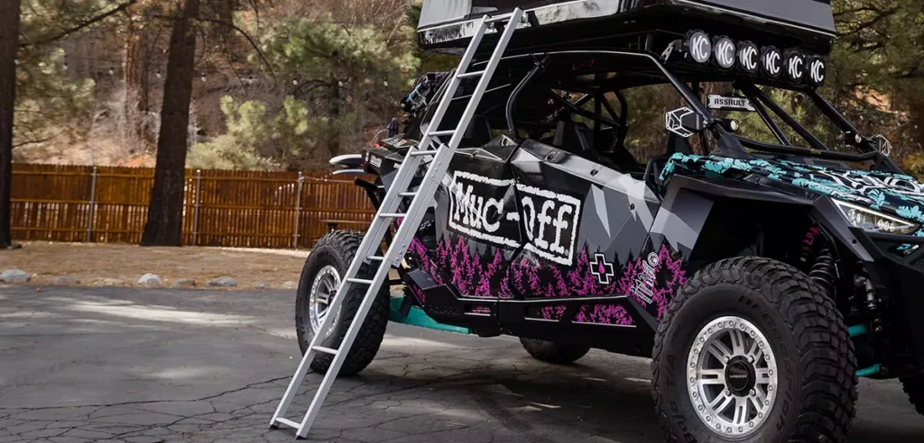 Jolene Van Vugt’s UTV equipped it with the James Baroud Evasion rooftop tent and ladder
