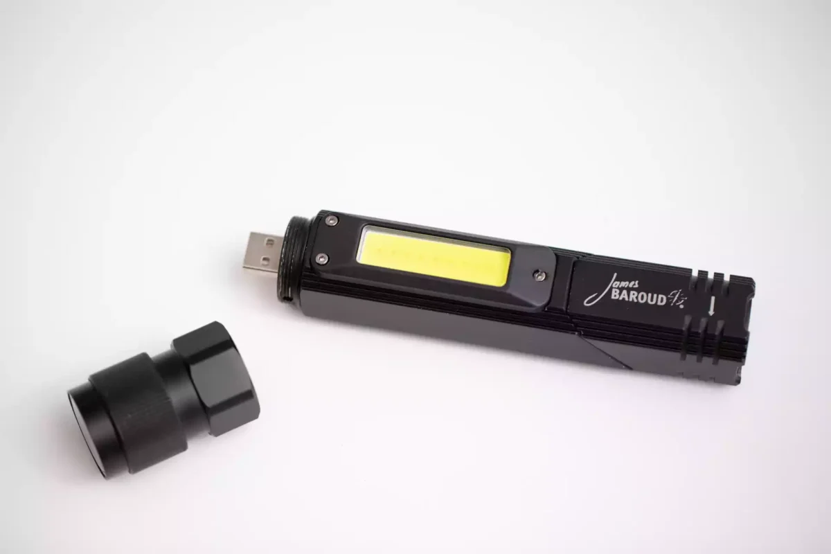 James Baroud LED Lantern with USB recharger exposed