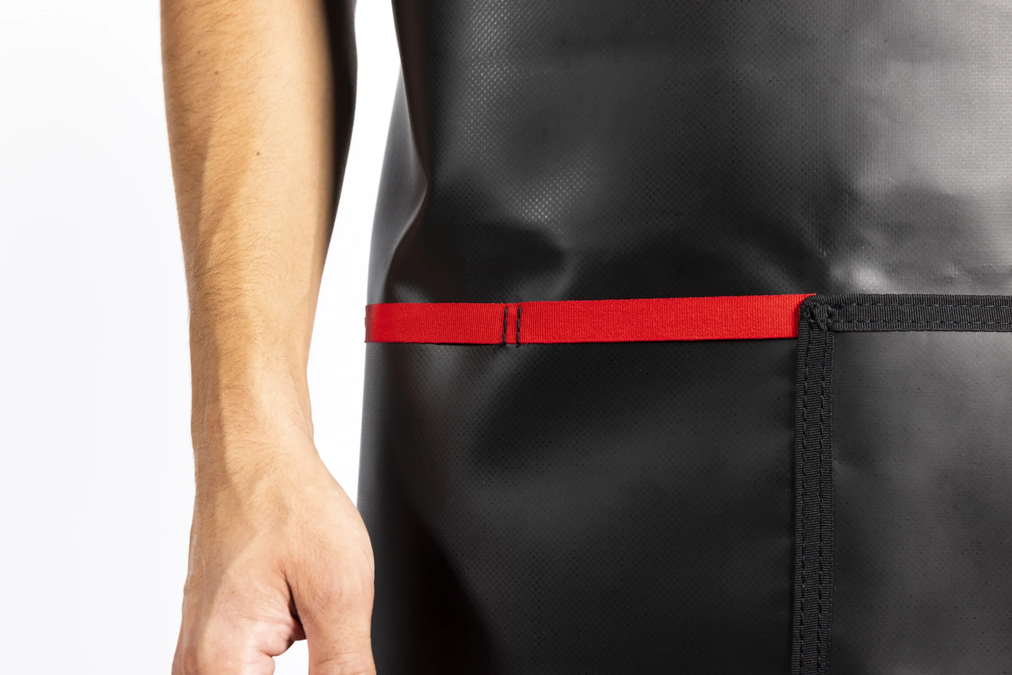 James Baroud Apron detailed photo of red towel loop