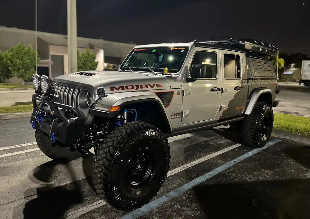 Gladiator Jeep with rooftop tent