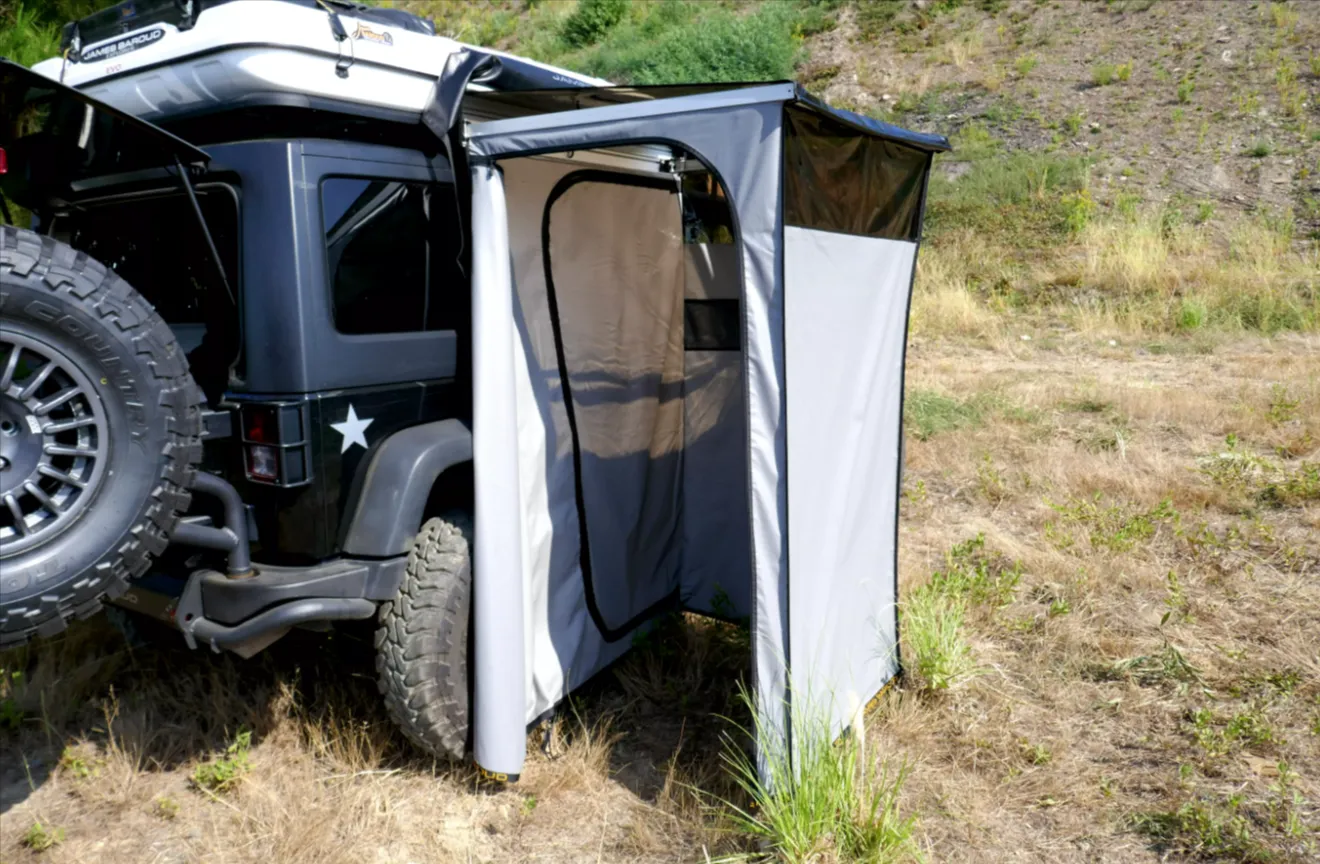 camping shower popup stall