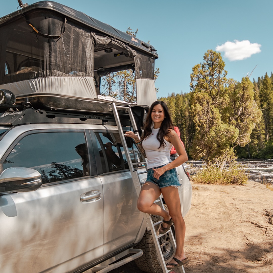 James Baroud Space XL rooftop tent installed on Deran Garabedian's car bed rack