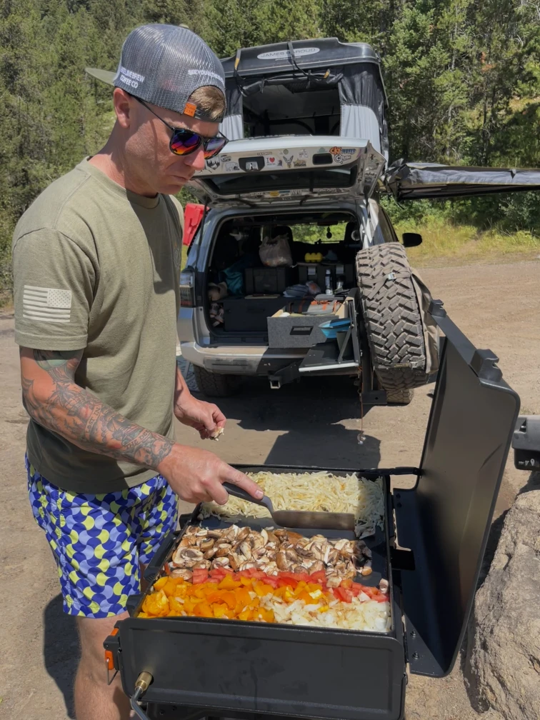 Mack grilling some veggies